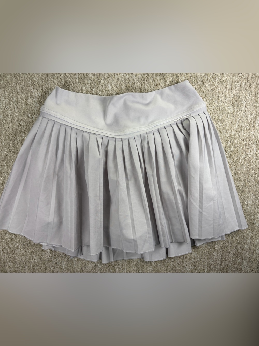 Varsity White Pleated Skater Skirt